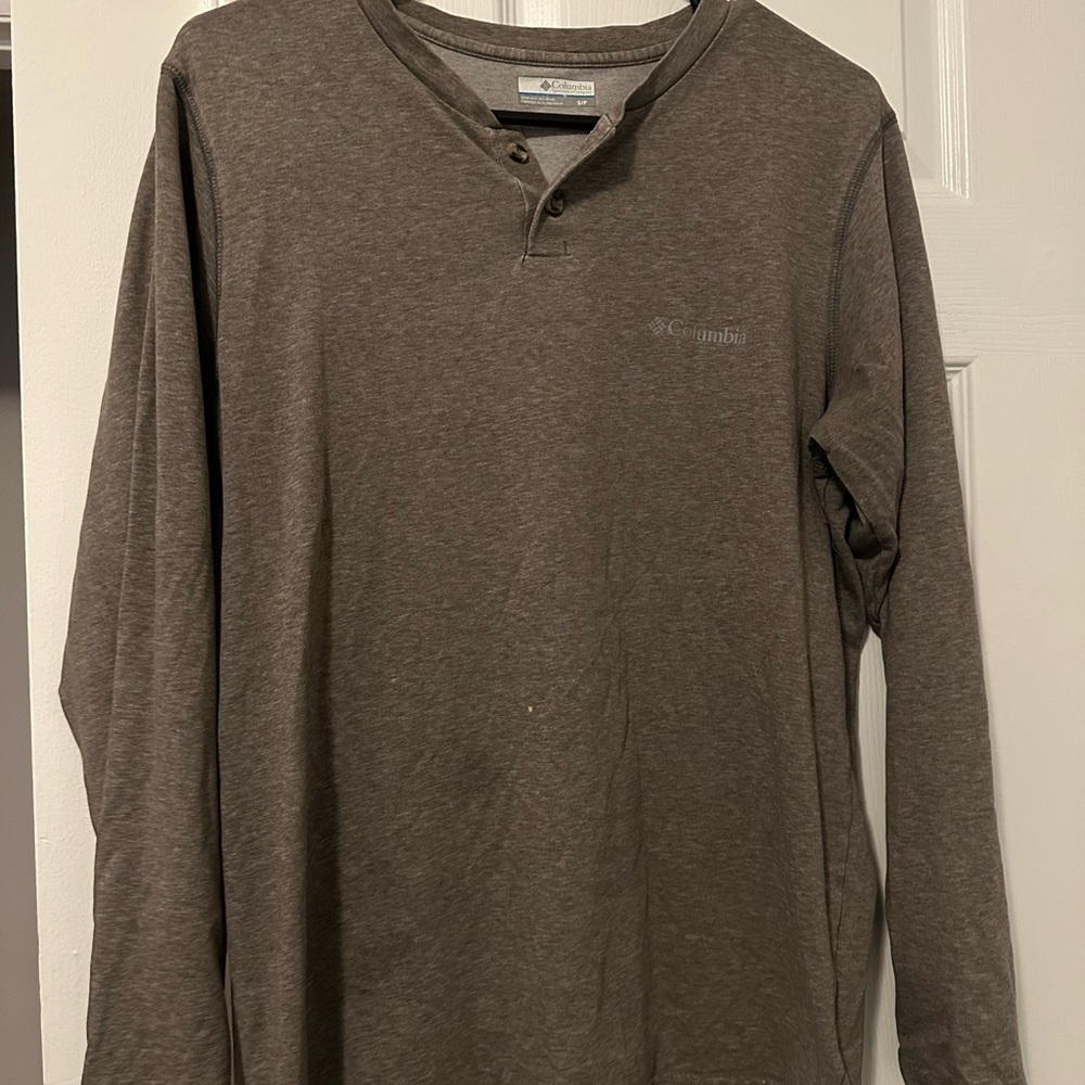 Columbia Brown Long Sleeve Tee Comfortable Fit